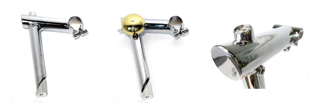 Velo Orange Gran Cru 1 inch Quill Stem Chrome w/ Bell Mount 80/100mm long 26mm clamp