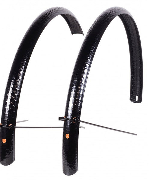 Velo Orange Black (Noir) Hammered Alloy Mudguard set 700C x 45mm wide