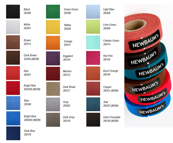 2 Reels of Newbaum's Cloth Handlebar Tape (10 feet each) Various Colours
